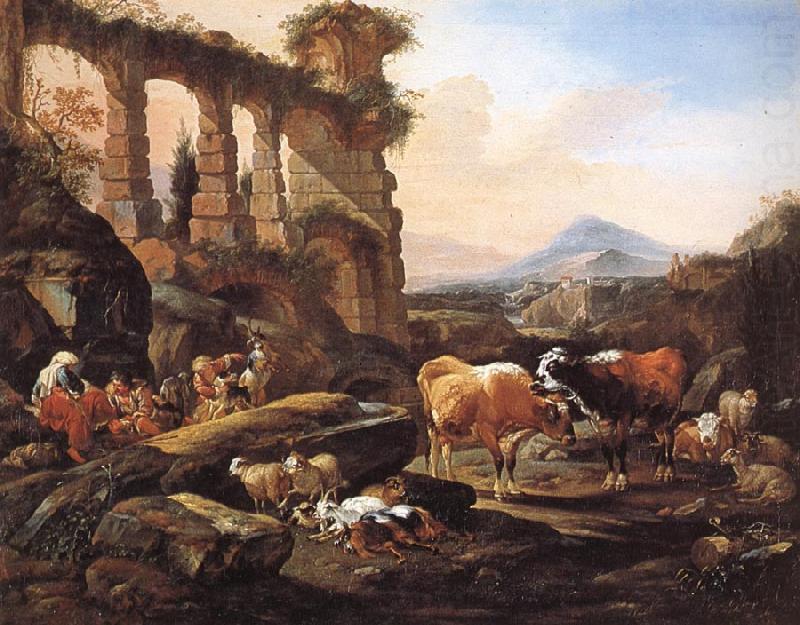 Johann Heinrich Roos Landscape with Shepherds and Animals china oil painting image